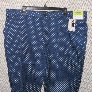 Lee Riders Slimming Polka Dot Summer Capri Crop Pants Plus 24W NWT